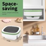 Portable Mini Washing Machine, Foldable Washer and Dryer with 3 Modes Deep Cleaning, Upgraded Small Collapsible Laundry for Hotel, Apartment, Home and Travel - Green - Image 3
