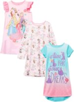 Disney girls 3-pack Nightgowns, Soft & Cute Pajamas for Kids