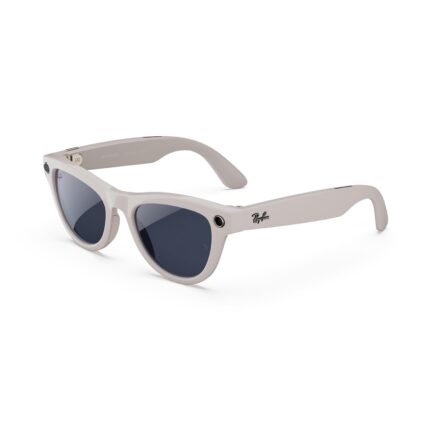 Ray-Ban Meta (Gen 1), Skyler, Shiny Chalky Grey | Smart AI Glasses for Men, Women — 12 MP Camera, Open-Ear Speakers, Video Recording, Bluetooth — Transitions® Sapphire Lenses — Wearable Technology