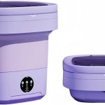 Portable Washing Machine, Mini Washer,16L Upgraded Large Capacity Foldable Washer.Deep Cleaning of Underwear, Baby Clothes and Other Small Clothes.Suitable for Apartments, Dormitories, Hotels.(Purple)