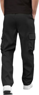 PLEPAN Men's Casual Cargo Pants Drawstring Hiking Pants Workout Tactical Joggers Sweatpants for Men - Image 3