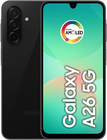 SAMSUNG Galaxy A26 5G 2025 with AI | 256GB, 8GB, Dual SIM | 6.7" 120Hz AMOLED, IP67 Water Resistant, Android 15 | International Model Factory Unlocked for T-Mobile, Global | 25W Charger Bundle (Black)