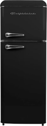 Frigidaire EFR756, 2 Door Apartment Size RETRO Refrigerator with Top Freezer, Chrome Handles, 7.5 cu ft