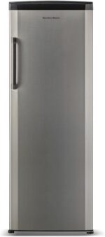 Hamilton Beach Upright Freezer, Deep Freeze, Stainless Steel Freezer with Drawer Compartments, 11 cu. ft. Freezer – 25”D x 23.6”W x 66.5”H