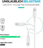 RCTech USB C to Lightning Cable 3Pack 6FT [MFi Certified] iPhone Fast Charger Cable USB-C Power Delivery Charging Cord for iPhone 14/13/12/11/XS/XR/X/8/iPad, White - Image 4