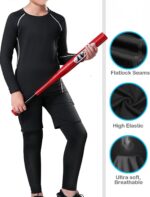 HOPLYNN 4 Pack Youth Boy’s Compression Pants Leggings Tights Athletic Base Layer Under Pants Gear for Football Sports - Image 4