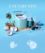 ecozy Portable Ice Maker Countertop, 9 Cubes Ready in 6 Mins, 26 lbs in 24 Hours, Self-Cleaning Machine with Ice Bags/Standing Ice Scoop/Ice Basket for Kitchen Office Bar Party, Aqua - Image 4