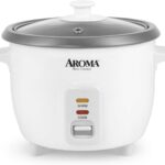 AROMA® Rice Cooker, 3-Cup (Uncooked) / 6-Cup (Cooked), Small Rice Cooker, Oatmeal Cooker, Soup Maker, Auto Keep Warm, 1.5 Qt, White, ARC-363NG