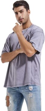 3 Pcs Men's Oversized Heavy Cotton Summer T-Shirts Vintage Tee Loose Fit Short Sleeve Casual Tshirts for Men Women - Image 3