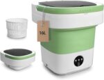 Portable Washing Machine, Mini 16L Foldable Laundry Machine with 3 Modes Deep Cleaning, Upgraded Small Collapsible washer for Hotel, Apartment, Home and Travel - Green