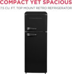 Frigidaire EFR756, 2 Door Apartment Size RETRO Refrigerator with Top Freezer, Chrome Handles, 7.5 cu ft - Image 2