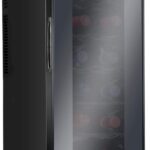 Ivation 12 Bottle Red And White Wine Thermoelectric Wine Cooler/Chiller Counter Top Wine Cellar with Digital Temperature Display, Freestanding Refrigerator Smoked Glass Door Quiet Operation Fridge