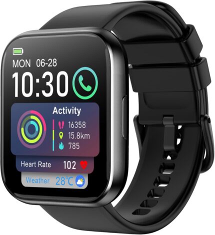 Smart Watch for Men Women, 1.85" HD Fitness Tracker with Bluetooth Calls, 120+ Sport Modes Fitness Watch, Fitness Tracker 24/7 Heart Rate/Sleep Monitor, IP68 Waterproof, Smartwatch for Android/iPhone