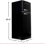 Frigidaire EFR786 Retro Apartment Size Refrigerator with Top Freezer - 2 Door Fridge with 7.5 Cu Ft of Storage Capacity, Adjustable Spill-Proof Shelves, Door & Crisper Bins, Black - Image 5