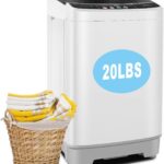 20Lbs Portable Washing Machine Nictemaw Portable Washer, 2.8 Cu.ft Washer and Dryer Combo with Drain Pump, 10 Programs 8 Water Level Compact Laundry Washer for Home, Apartment, RV, Dorms