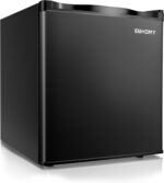 EUHOMY 1.1 Cubic Feet Mini Freezer, Countertop, Single Door Compact Upright Freezer with Reversible Door, Removable Shelves, Small freezer for Home/Dorms/Apartment/Office, New Black