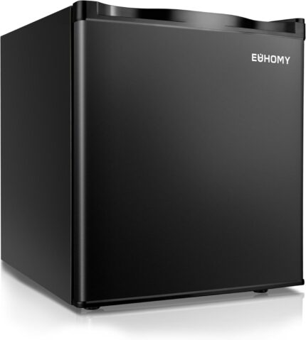 EUHOMY 1.1 Cubic Feet Mini Freezer, Countertop, Single Door Compact Upright Freezer with Reversible Door, Removable Shelves, Small freezer for Home/Dorms/Apartment/Office, New Black