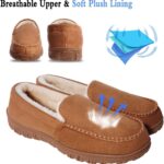 shoeslocker Men's Slippers Indoor Outdoor Warm Soft Plush Memory Foam House Slippers for Men Comfortable Bedroom Moccasin Slipper Non-Slip - Image 4