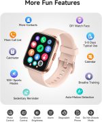 Smart Watch for Women, Answer/Make Calls, Alexa Built-in, 1.85" Touch Screen Fitness Tracker for Android & iPhone, Heart Rate/Sleep/SpO2 Monitor Smartwatch, IP68 Waterproof 100+ Sport Modes, 2 Bands - Image 7