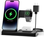 Wireless Charger iPhone Charging Station: 3 in 1 Charger Stand Multiple Devices for Apple - iPhone 17 16e 16 15 14 Pro Max 13 12 11 - Watch 10 9 8 7 6 5 4 3 2 SE and Ultra Series - Airpods 4 3 Pro