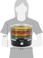 Elite Gourmet EFD319 Food Dehydrator, 5 BPA-Free 11.4" Trays Adjustable Temperature Controls, Jerky, Herbs, Fruit, Veggies, Dried Snacks, Black - Image 8