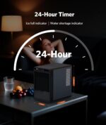 Crystal Clear Cubic Ice Makers Countertop —Makes 3 Large, 1.6" Clear Ice Cubes in 15 Mins, 24h Timer, Self-Cleaning Ice Maker with 5 Ice Cube Sizes for Cocktails, Whiskey & Bourbon - Image 6