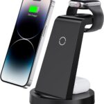 3 in 1 Charging Station for iPhone, Wireless Charger for iPhone 17 16e 16 15 14 13 12 11 X Pro Max & Apple Watch - Wireless Charging Station for AirPods 4 3 Pro