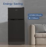 BANGSON 4.0 Cu.Ft Small Refrigerator with Freezer, Small Fridge with Top Freezer, for Apartment, Bedroom, Dorm, and Office, Double Door, Black - Image 3