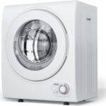 ROVSUN 110V Portable Clothes Dryer, High End Laundry Front Load Tumble Dryer Machine with Stainless Steel Tub & Simple Control Knob for Apartment, Dorm-850W, White