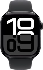 Apple Watch Series 10 [GPS 46mm case] Smartwatch with Jet Black Aluminum Case with Black Sport Band - M/L. Fitness Tracker, ECG App, Always-On Retina Display, Water Resistant - Image 3