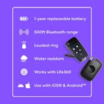 Tile by Life360 Pro - Powerful Bluetooth Tracker, Key Finder and Item Locator for Keys, Bags and More. Both iOS and Android Compatible. Phone Finder. 1-Pack (Black) - Image 7