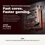 CYBERPOWERPC Gamer Master Gaming PC, AMD Ryzen 5 5500 3.6GHz, Radeon RX 6400 4GB, 16GB DDR4, 500GB PCIe Gen4 SSD, WiFi Ready & Windows 11 Home (GMA3100A) - Image 5