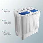 COSTWAY Portable Washing Machine, Twin Tub 20 Lbs Capacity, Compact Laundry Washer(12 Lbs) and Spinner(8 Lbs), Durable Design, Timer Control, Perfect for RV, Apartments and Dorms, Blue+White - Image 2