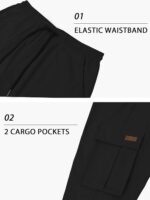 PLEPAN Men's Casual Cargo Pants Drawstring Hiking Pants Workout Tactical Joggers Sweatpants for Men - Image 5