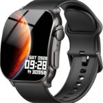 Smart Watch for Men Women, 2.01" AMOLED Curved Display Smart Watch, Bluetooth Call, 100+ Sport Modes, Fitness Tracker with 24/7 Heart Rate/Sleep Monitor, IP68 Waterproof Smartwatch for Android iOS