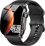 Smart Watch for Men Women, 2.01" AMOLED Curved Display Smart Watch, Bluetooth Call, 100+ Sport Modes, Fitness Tracker with 24/7 Heart Rate/Sleep Monitor, IP68 Waterproof Smartwatch for Android iOS