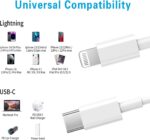 RCTech USB C to Lightning Cable 3Pack 6FT [MFi Certified] iPhone Fast Charger Cable USB-C Power Delivery Charging Cord for iPhone 14/13/12/11/XS/XR/X/8/iPad, White - Image 5
