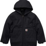 Carhartt Boys' Flannel-Lined Hooded Canvas Insulated Zip-Up Jacket