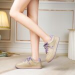 Women's Classic Fashion Sneakers Versatile Casual Walking Shoes Leather Comfort Skate Shoes Lightweight Non-Slip Flat Shoe Lace-up Minimalist Tennis Footwear - Image 3