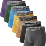 BAMBOO COOL Men's Ultra ComfortSoft Underwear, Moisture Wicking & Breathable No Ride Up Boxer Briefs with Fly, Multipack