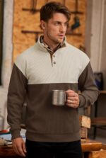 Mens Corduroy Fleece-Lined Sweatshirts Winter Heavyweight Casual Fashion Button Pullover (S-3XL) - Image 5