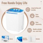 Bonusall Portable Washing Machine，16 lbs Mini Washer and Spin Dryer Combo, Built-in Gravity Drain,Compact Laundry Washer with Drain Pump & Timer Control for Apartments, Dorms, RVs- Blue - Image 4