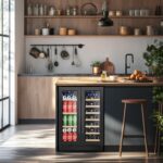 Tylza 24 Inch Wine and Beverage Refrigerator, Dual Zone Wine Beverage Cooler 24" with French Door, Under Counter Wine Beer Fridge Built-In or Freestanding, Holds 20 Bottles and 88 Cans, Black - Image 9