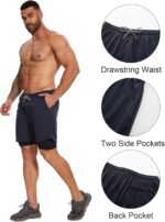 4 Pack Mens 2 in 1 Running Workout Shorts with Liner, Gym Athletic Quick Dry Sport Shorts with Pockets - Image 5