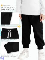 HXP 4 Pack Toddler Boys Sweatpants Pure Cotton Toddler Sweatpants Boys Kids Joggers Pants with Pocket Drawstring - Image 3