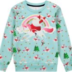 Funnycokid Kids Ugly Christmas Sweater Girls Boys Xmas Sweatshirt Funny Fleece Outfit 3D Print Clothes 4-16 Years