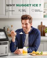 Silonn Nugget Ice Makers Countertop,Timer Pebble Ice Maker with Soft Chewable Ice, 44lbs per Day Ice Machine with Self-Cleaning,One-Click Operation, Stainless Steel - Image 5