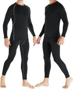 TELALEO 2 Set Mens Thermal Underwear Fleece Lined Long Johns 4 Pcs Base Layer Shirts Pant for Cold Winter Weather - Image 2