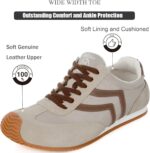 Fashion Sneakers for Women Wide Width Casual Sneakers Genuine Leather Walking Shoes Trendy Lightweight Comfort Lace-Up Non Slip for Outdoor with Memory Foam Insole - Image 2