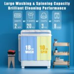 Auertech Portable Washing Machine, 28lbs Twin Tub Washer Mini Compact Laundry Machine with Drain Pump, Semi-automatic 18lbs Washer 10lbs Spinner Combo for Dorms, Apartments, RVs - Image 3